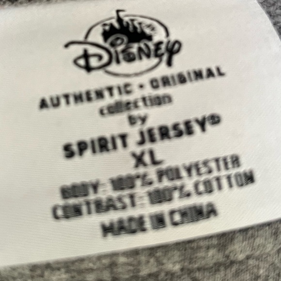 Disney Gray and Cream Spirit Jersey Crewneck Fleece Oversized Sweatshirt So Cozy - Picture 4 of 6
